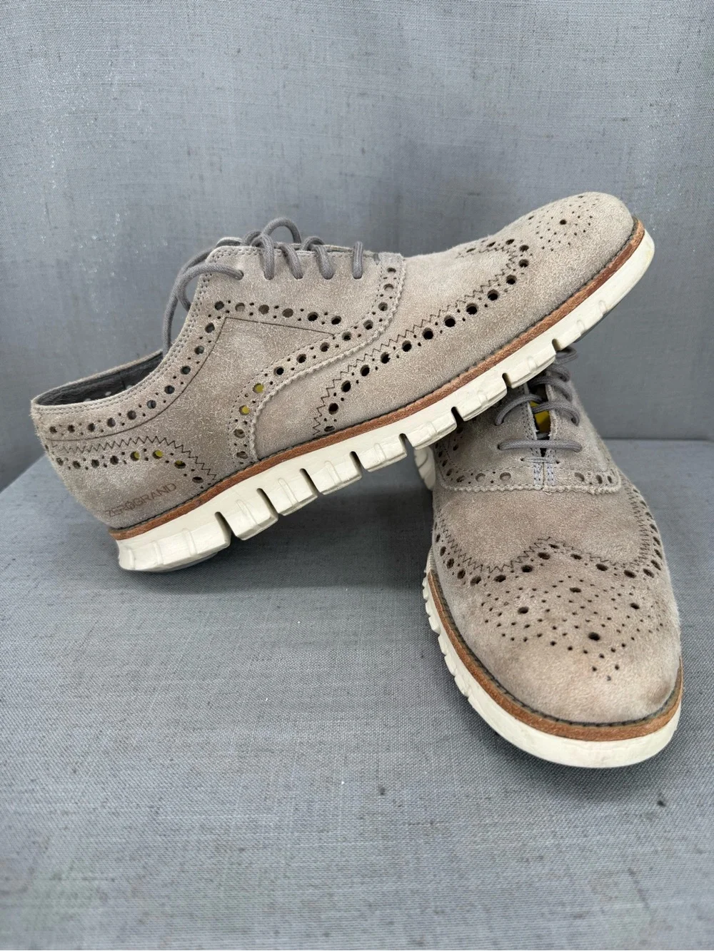 Cole Haan Zerogrand Casual Wingtip Oxford Shoe Mens Size 10 Gray White